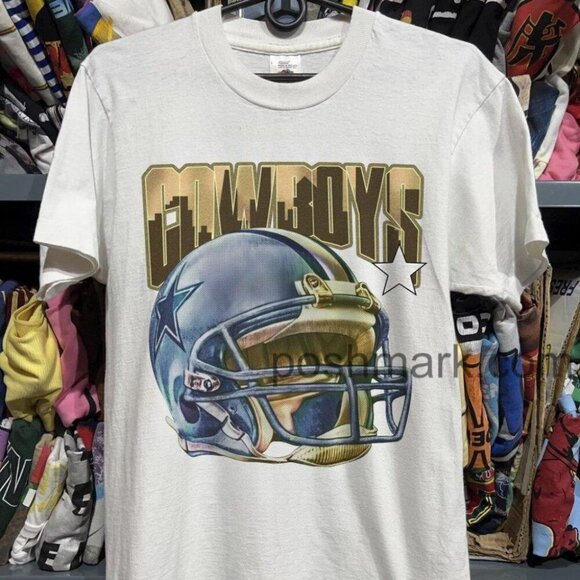 1997 Dallas Cowboys Big Helmet Retro Sport Graphic Parent Fan Outfit T-Shirt 170 - Picture 1 of 5